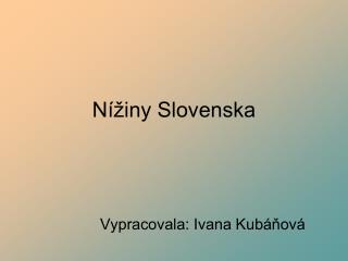 Nížiny Slovenska