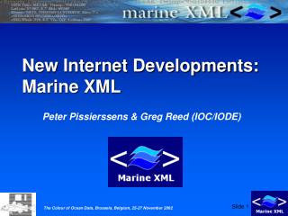 New Internet Developments: Marine XML