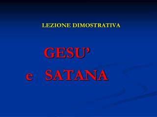 LEZIONE DIMOSTRATIVA