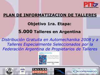 PLAN DE INFORMATIZACION DE TALLERES