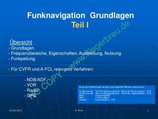 Funknavigation Grundlagen Teil I Übersicht - Grundlagen