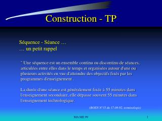 Construction - TP