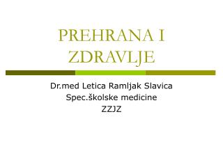 PREHRANA I ZDRAVLJE