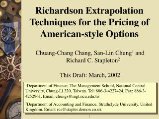 Richardson Extrapolation Techniques for the Pricing of American-style Options