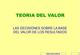 TEORIA DEL VALOR