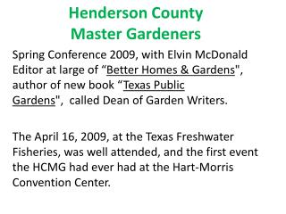 Henderson County Master Gardeners