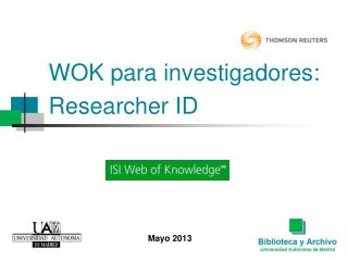 WOK para investigadores: Researcher ID