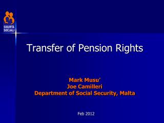 Transfer of Pension Rights