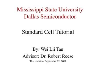 Standard Cell Tutorial