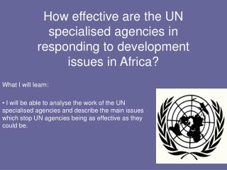 How effective are the UN specialised agencies in responding to development issues in Africa?