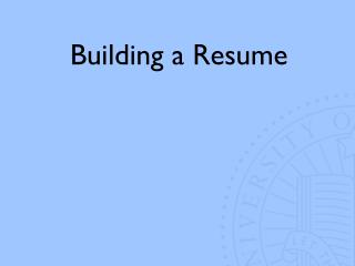 Building a Resume