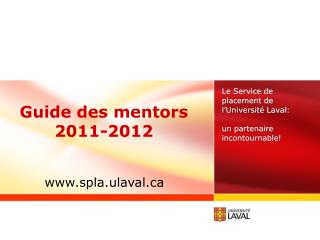 Guide des mentors 2011-2012
