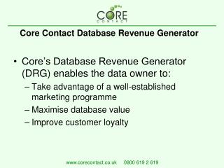 Core Contact Database Revenue Generator