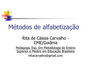 Métodos de alfabetização