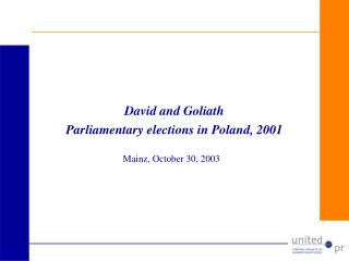 David and Goliath Parliamentary elections in Poland, 2001