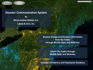 Disaster Communication System by Moonshadow Mobile, Inc. Labels &amp; Lists, Inc.