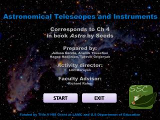 Astronomical Telescopes and Instruments