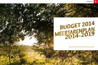 BUDGET 2014 EN MEERJARENPLAN 2014-2019