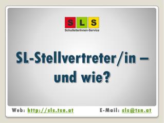 SL-Stellvertreter/in – und wie?