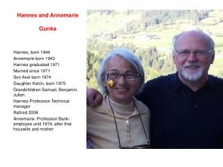 Hannes and Annemarie Gunka