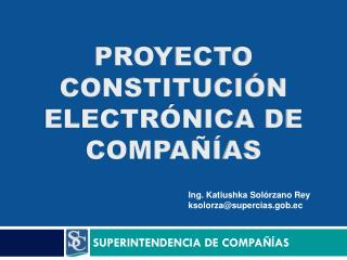 PROYECTO CONSTITUCIÓN ELECTRÓNICA DE COMPAÑÍAS