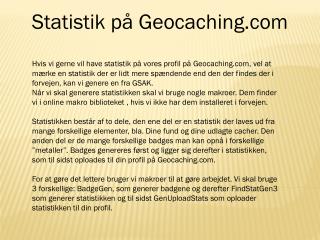 Statistik på Geocaching