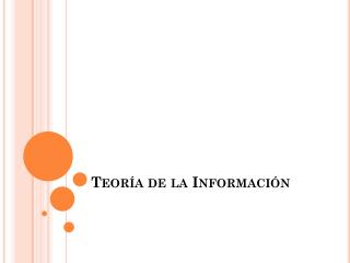 Teoría de la Información