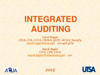 INTEGRATED AUDITING