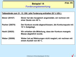 Beispiel 14 Forderungsbewertung