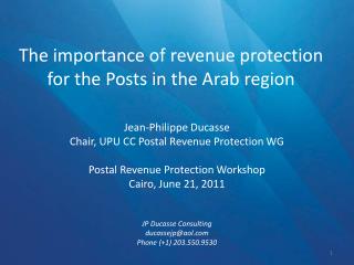 The importance of revenue protection for the Posts in the Arab region