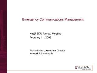 Emergency Communications Management