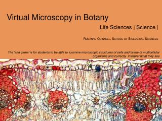Virtual Microscopy in Botany