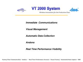 Immediate Communications 	Visual Management 	 	Automatic Data Collection 	Andons