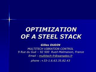 OPTIMIZATION OF A STEEL STACK