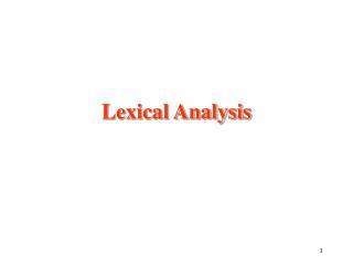 Lexical Analysis