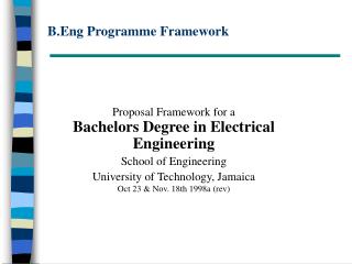 B.Eng Programme Framework