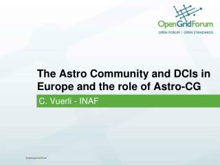 The Astro Community and DCIs in Europe and the role of Astro-CG