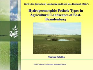 Hydrogeomorphic Pothole Types in Agricultural Landscapes of East-Brandenburg