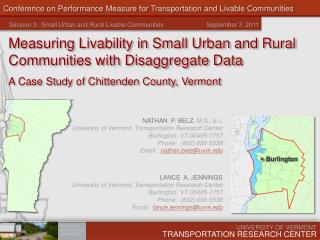 Conference on Performance Measure for Transportation and Livable Communities