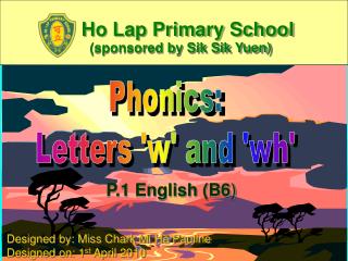 Phonics: Letters 'w' and 'wh'