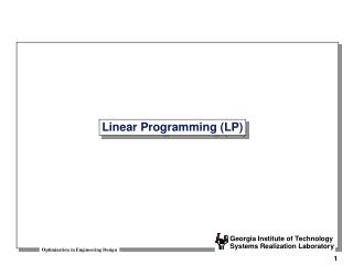 Linear Programming (LP)