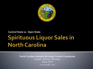 Spirituous Liquor Sales in North Carolina