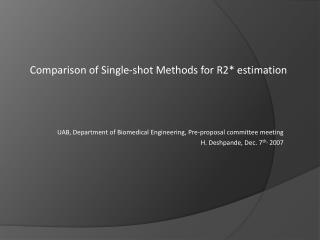 UAB, Department of Biomedical Engineering, Pre-proposal committee meeting