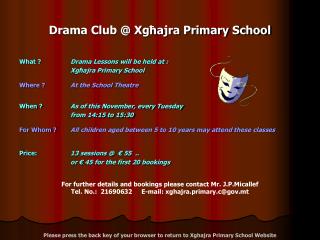 Drama Club @ Xgħajra Primary School