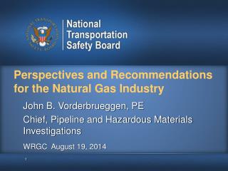 Perspectives and Recommendations for the Natural Gas Industry