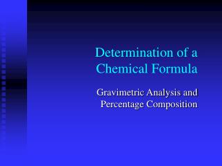 Determination of a Chemical Formula