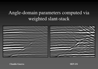 Angle-domain parameters computed via weighted slant-stack