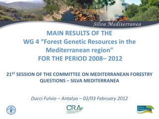 Preparation of the Work Plan of WG4 to be presented in Chania (GR).