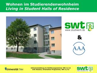 Wohnen im Studierendenwohnheim Living in Student Halls of Residence
