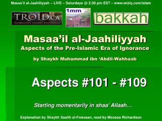 Aspects #101 - #109